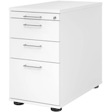 Artikelbild 1 für HAMMERBACHER Solid SC40 Standcontainer weiß 4 Auszüge Stahl-Bügelgriff silber 42,8 x 80,0 x 72,0 - 76,0 cm, Artikelnummer 992446