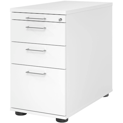 Artikelbild für HAMMERBACHER Solid SC40 Standcontainer weiß 4 Auszüge Stahl-Bügelgriff silber 42,8 x 80,0 x 72,0 - 76,0 cm, Artikelnummer 992446