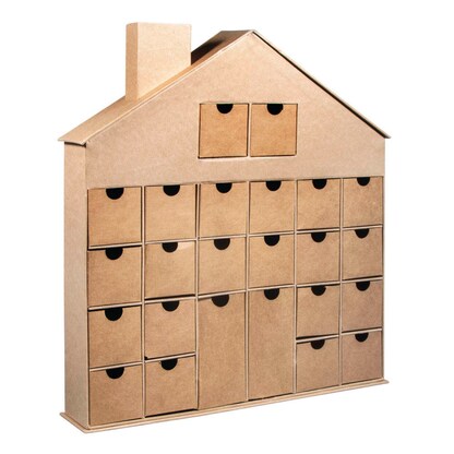 Artikelbild 3 für Rayher Adventskalender Pappmaché-Haus beige, Artikelnummer 284634
