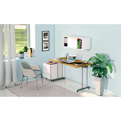 Artikelbild 3 für Kerkmann Smart office Schreibtisch eiche rechteckig, C-Fuß-Gestell silber 120,0 x 65,0 cm, Artikelnummer 488492