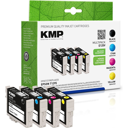 Artikelbild für KMP E125V schwarz, cyan, magenta, gelb Druckerpatronen kompatibel zu EPSON T1295L, 4er-Set, Artikelnummer 146922