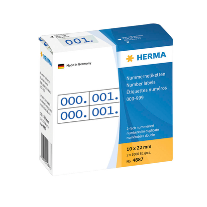 Artikelbild für HERMA Klebenummern 4887 Zahlen, blau 22,0 x 10,0 mm, 2x1.000 Etiketten, Artikelnummer 518720