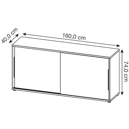 Artikelbild 2 für GERMANIA Schiebetürenschrank Mailand, 4373-84 weiß 2 Fachböden 160,0 x 40,0 x 74,0 cm, Artikelnummer 136048