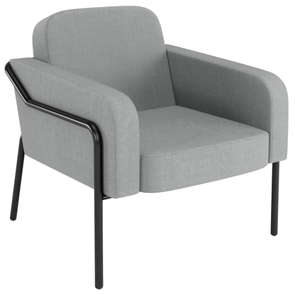 Artikelbild für medso powered by PAPERFLOW Sessel MEDSO L Rund grau schwarz Stoff 75,0 x 74,3 x 73,6 cm, 1 St., Artikelnummer 522718