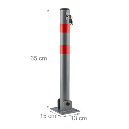 Artikelbild 2 für relaxdays Absperrpfosten grau/rot, 1 St., Artikelnummer 473944