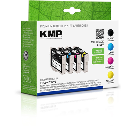 Artikelbild 2 für KMP E125V schwarz, cyan, magenta, gelb Druckerpatronen kompatibel zu EPSON T1295L, 4er-Set, Artikelnummer 146922