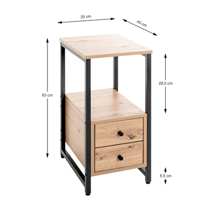 Artikelbild 2 für HAKU Möbel Beistelltisch rechteckig Spanplatte bergen-eiche 30,0 x 40,0 x 63,0 cm, 1 St., Artikelnummer 142418