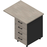 Artikelbild 1 für Quadrifoglio Standcontainer dunkelgrau, beton 4 Auszüge Kunststoff-Stangengriff dunkelgrau 80,0 x 60,0 x 75,0 cm, Artikelnummer 592966