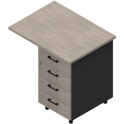 Artikelbild für Quadrifoglio Standcontainer dunkelgrau, beton 4 Auszüge Kunststoff-Stangengriff dunkelgrau 80,0 x 60,0 x 75,0 cm, Artikelnummer 592966