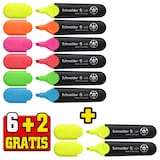 Artikelbild 1 für 6 + 2 GRATIS: Schneider Job Textmarker farbsortiert, 6 St. + GRATIS 2 St., Artikelnummer 322079