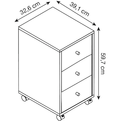 Artikelbild 2 für MÖBELPARTNER 500 Rollcontainer blaugrau 3 Auszüge 32,6 x 39,1 x 59,7 cm, Artikelnummer 823852