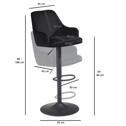 Artikelbild 2 für WOHNLING Barhocker WL7.007 schwarz, 1 St., Artikelnummer 314983