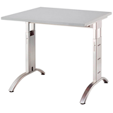 Artikelbild 1 für HAMMERBACHER FS08 höhenverstellbarer Schreibtisch lichtgrau quadratisch, C-Fuß-Gestell silber 80,0 x 80,0 cm, Artikelnummer 860080