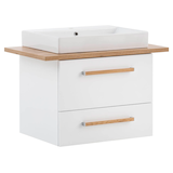 Artikelbild 1 für MÖBELPARTNER Waschbecken mit Unterschrank Duo 701517 kreideweiß, eiche landhaus 82,2 x 50,0 x 61,5 cm, Artikelnummer 673477