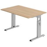 Artikelbild 1 für HAMMERBACHER OS 12 höhenverstellbarer Schreibtisch eiche rechteckig, C-Fuß-Gestell silber 120,0 x 80,0 cm, Artikelnummer 657914