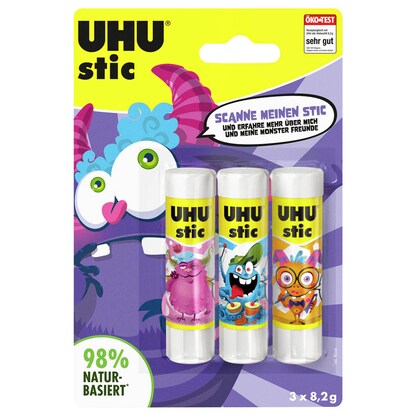 Artikelbild für UHU MONSTER Klebestifte 8,2 g, 3 St., Artikelnummer 312656