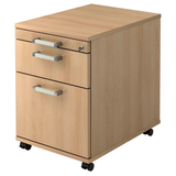 Artikelbild 1 für HAMMERBACHER Solid AC20 Rollcontainer eiche 3 Auszüge 42,8 x 58,0 x 59,0 cm, Artikelnummer 399333