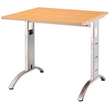 Artikelbild 1 für HAMMERBACHER Savona höhenverstellbarer Schreibtisch buche quadratisch, C-Fuß-Gestell silber 80,0 x 80,0 cm, Artikelnummer 574491