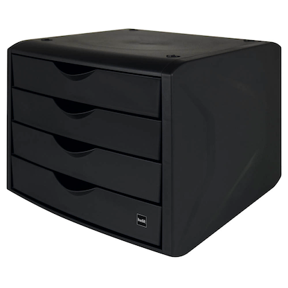 Artikelbild für helit Schubladenbox the green chameleon schwarz H6429595, DIN A4 mit 4 Schubladen, 1 St., Artikelnummer 823760