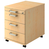 Artikelbild 1 für HAMMERBACHER Solid AC30 Rollcontainer ahorn 4 Auszüge 42,8 x 58,0 x 59,0 cm, Artikelnummer 399340