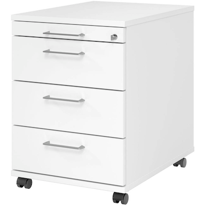 Artikelbild für HAMMERBACHER Mirakel Rollcontainer weiß 4 Auszüge 42,8 x 58,0 x 59,0 cm, Artikelnummer 999286