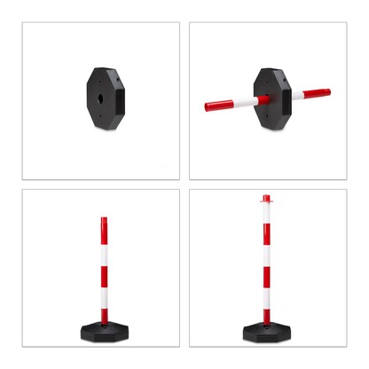 Artikelbild 4 für relaxdays Absperrpfosten weiß/rot, 1 St., Artikelnummer 474062