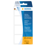 Artikelbild 1 für HERMA Adressetiketten 4302 weiß 67,0 x 35,0 mm, 250 Etiketten , Artikelnummer 704437