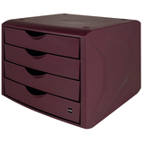 Artikelbild 1 für helit Schubladenbox the green chameleon bordeaux H6429525, DIN A4 mit 4 Schubladen, 1 St., Artikelnummer 823801