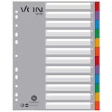 Artikelbild 1 für VON LEITZ Register DIN A4 Vollformat blanko grau-weiß 12-teilig, 1 Satz, Artikelnummer 635908