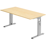 Artikelbild 1 für HAMMERBACHER OS 16 höhenverstellbarer Schreibtisch ahorn rechteckig, C-Fuß-Gestell silber 160,0 x 80,0 cm, Artikelnummer 656874