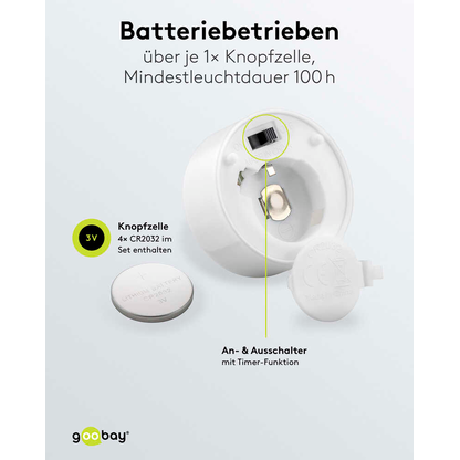 Artikelbild 6 für goobay LED-Teelichter weiß, 4 St., Artikelnummer 725339