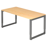 Artikelbild 1 für HAMMERBACHER RS16 höhenverstellbarer Schreibtisch ahorn rechteckig, Kufen-Gestell grau 160,0 x 80,0 cm, Artikelnummer 859126