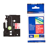 Artikelbild 1 für brother Schriftband TZe-435 TZE435, 12 mm, weiß auf rot, 1 St., Artikelnummer 653352