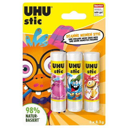 Artikelbild 3 für UHU MONSTER Klebestifte 8,2 g, 3 St., Artikelnummer 312656