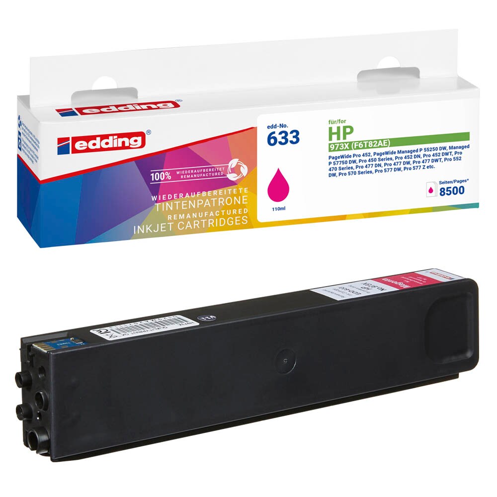 Edding Druckerpatrone Schwarz – Kompatibel Mit HP 301XL (CH563EE), XL-Version, Hochwertig
