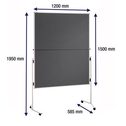 Artikelbild 2 für FRANKEN Moderationswand ECO klappbar 120,0 x 150,0 cm grau, Artikelnummer 670457