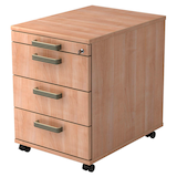 Artikelbild 1 für HAMMERBACHER Haziender Rollcontainer nussbaum 4 Auszüge 42,8 x 58,0 x 59,0 cm, Artikelnummer 632224