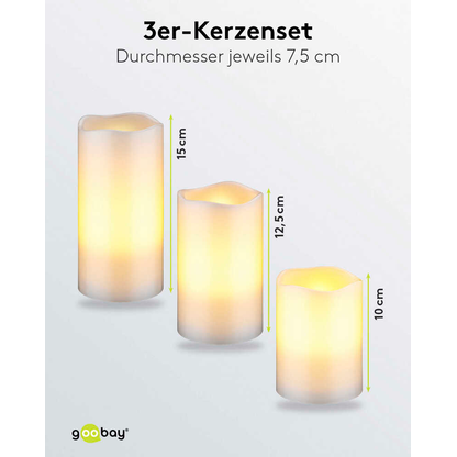 Artikelbild 6 für goobay LED-Kerzen weiß, 3 St., Artikelnummer 725479