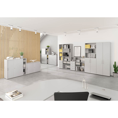 Artikelbild 4 für HAMMERBACHER Schiebetürenschrank 1753S, V1753S/5/5/BS lichtgrau 2 Fachböden 120,0 x 40,0 x 110,0 cm, Artikelnummer 992848