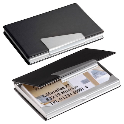 Artikelbild für SIGEL Visitenkartenetui schwarz, für bis zu 20 Visitenkarten, Artikelnummer 812818