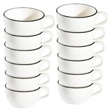 Artikelbild 1 für ID Fine Cappuccinotasse Modest Black Alzar weiß 0,2 l, 12 St., Artikelnummer 633828