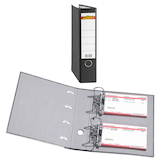 Artikelbild 1 für office discount Wolkenmarmor-Papier Doppelordner schwarz Karton 7,0 cm, 1 St., Artikelnummer 489492