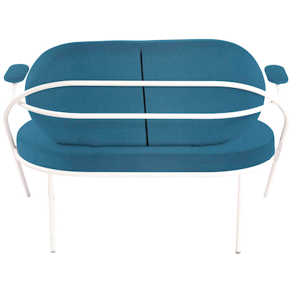 Artikelbild 4 für meet powered by PAPERFLOW 2-Sitzer Sofa SATURNE blau weiß Kunstleder 118,0 x 73,0 x 88,0 cm, 1 St., Artikelnummer 231383