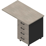 Artikelbild 1 für Quadrifoglio Standcontainer dunkelgrau, beton 4 Auszüge Kunststoff-Stangengriff dunkelgrau 100,0 x 60,0 x 75,0 cm, Artikelnummer 593158