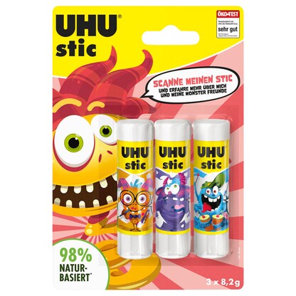 Artikelbild 4 für UHU MONSTER Klebestifte 8,2 g, 3 St., Artikelnummer 312656