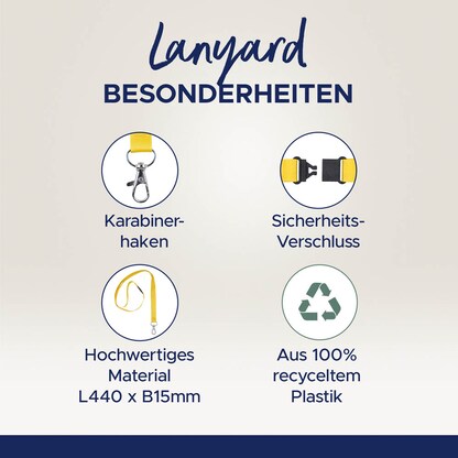 Artikelbild 4 für AVERY Zweckform Lanyards 4842Y, Karabiner, gelb, 10 St., Artikelnummer 607246