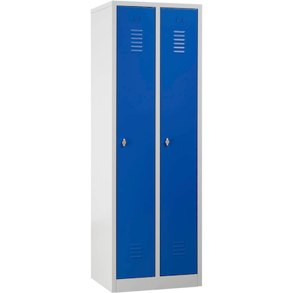 Artikelbild 3 für Gürkan Spind lichtgrau, enzianblau 103492, 2 Schließfächer 60,0 x 50,0 x 180,0 cm, Artikelnummer 559652