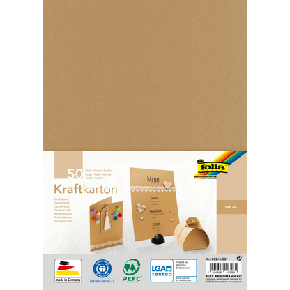 Artikelbild für folia Tonpapier Kraftkarton braun 230 g/qm 50 Blatt, Artikelnummer 192102