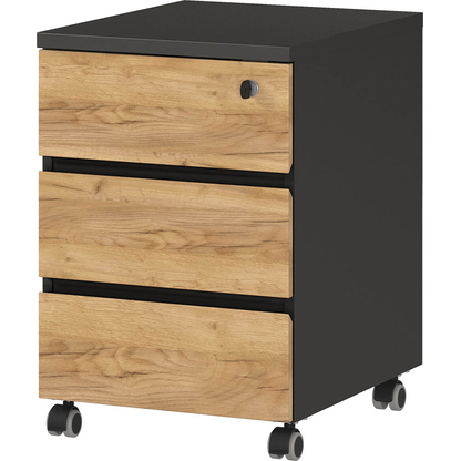 Artikelbild für GERMANIA Lissabon Rollcontainer grafit, navarra-eiche 3 Auszüge 41,0 x 50,0 x 60,0 cm, Artikelnummer 881617