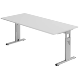 Artikelbild 1 für HAMMERBACHER OS 19 höhenverstellbarer Schreibtisch lichtgrau rechteckig, C-Fuß-Gestell silber 180,0 x 80,0 cm, Artikelnummer 657039